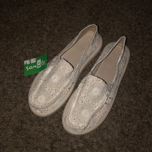 Sanuk slip on sandal